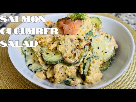 VIRAL TikTok Cucumber Salad | Salmon Cucumber Salad | Smoked Salmon | Entire Cucumber Salad