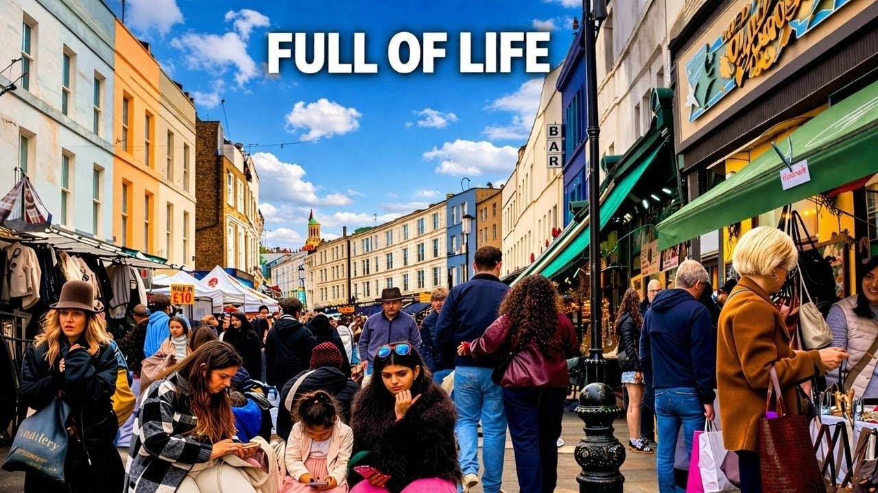 London Is Full of Life 🇬🇧 Notting Hill Portobello Road Market | 4K Walk