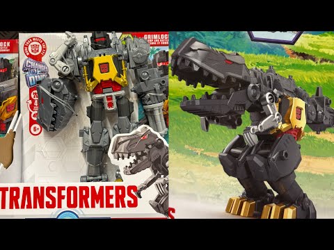 How to transform cyberworld Grimlock and gimmick demonstration. Transformers chomp and battle figure