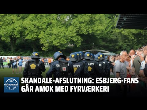Skandale-afslutning: Esbjerg-fans går amok med fyrværkeri