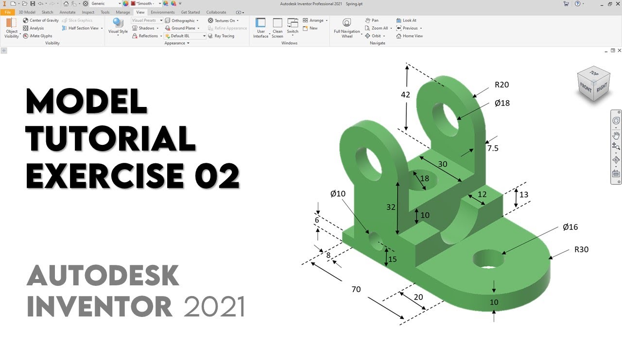 Autodesk Inventor 2021 | Exercise 02 | Intermediate Tutorial