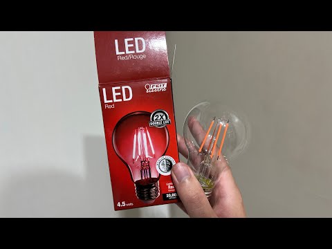 Red Feit Electric 4.5 Watt 120 Volt A19 Filament LED Light Bulb