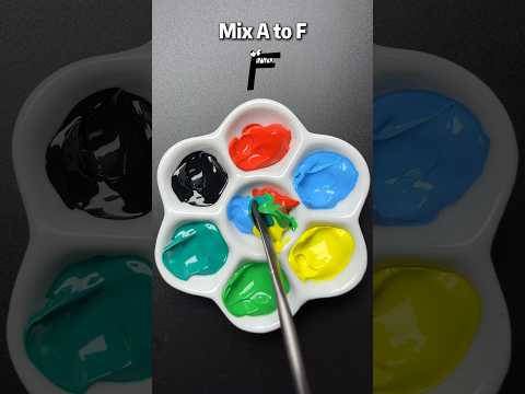 A to F | Guess the mixed color #colormixing #satisfying #art