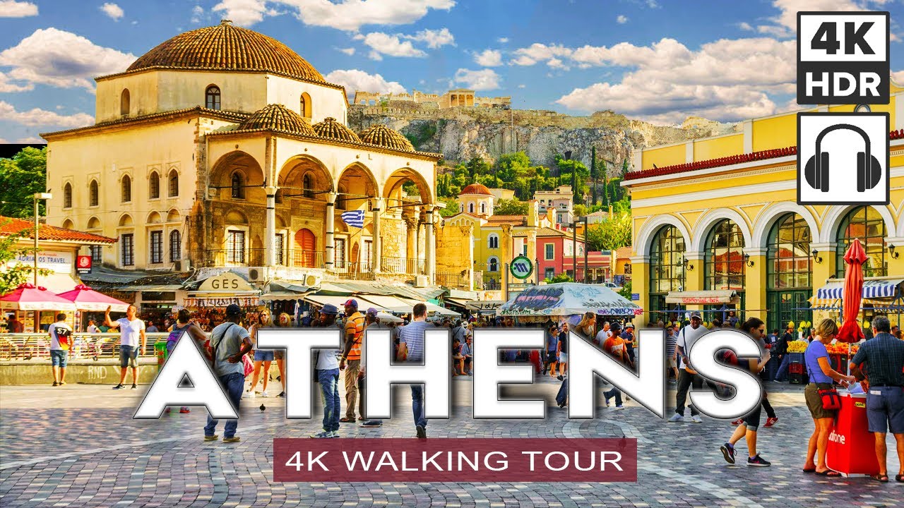 Immersive street-level walking tour through Athens, Greece, showcasing authentic urban landscapes, local architecture, and the vibrant atmosphere of the city's neighborhoods