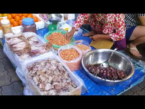 Asian Street Food 2018 - Fresh And Dried Food In Phnom Penh Market Video