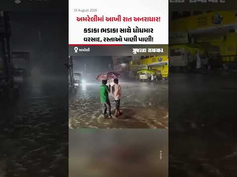 અમરેલીમાં આખી રાત અનરાધાર! કડાકા ભડાકા સાથે ધોધમાર વરસાદ, રસ્તાઓ પાણી પાણી! અમરેલીમાં આખી રાત અનરાધાર! કડાકા ભડાકા સાથે ધોધમાર વરસાદ, રસ્તાઓ પાણી પાણી!
