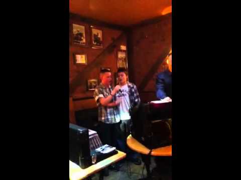 Caolan and Luke singing and rapping