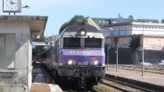 preview picture of video 'France: SNCF diesel Class CC 72100 departs Chaumont Haute-Marne to Paris Gare de l'Est, SNCF jingle!'