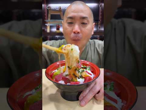 【Yamakake】🇯🇵Tigela de arroz de sushi com atum e inhame japonês🍣🍚 #shorts