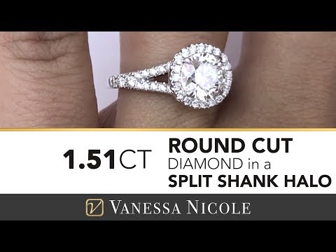 Split Shank Round Halo Diamond Ring | Halo Engagement Ring for Laura