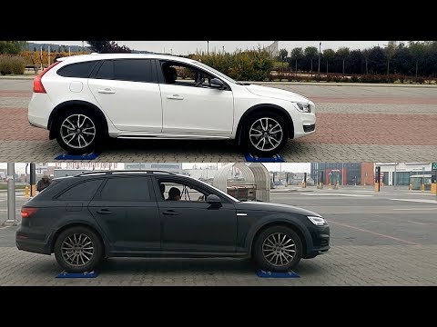SLIP TEST - Volvo V60 Cross Country AWD vs Audi A4 Allroad Quattro - @4x4.tests.on.rollers
