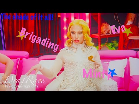 Eva and Minty throwing shade at Brigiding Drag Race Philippines S1E4