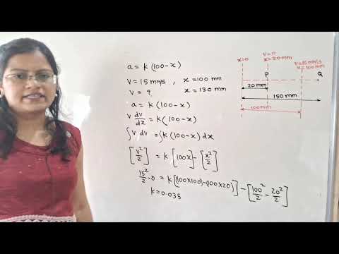 Problemtyp 4: Beschleunigung ist eine Funktion der Position, geradlinige Bewegung, Technische Mec...