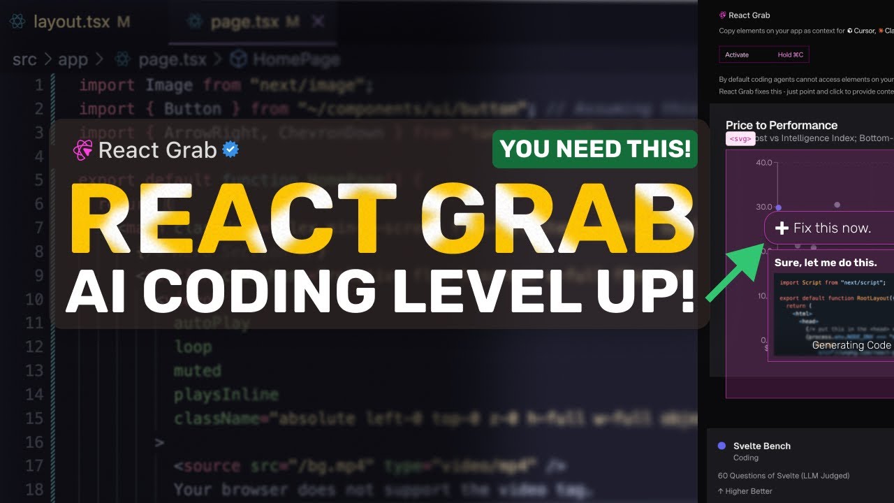 React Grab + Claude Code,Roo,Kilo : You can LEVEL UP YOUR AI Coding with this OPENSOURCE Tool NOW!