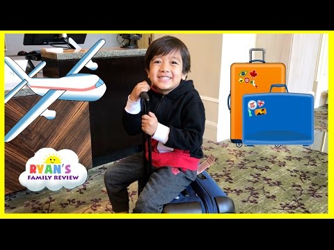 Family Fun Trip Airplane to California! Kid Plays Hide N Seek in Hotel Playtime Ryan's Family Review