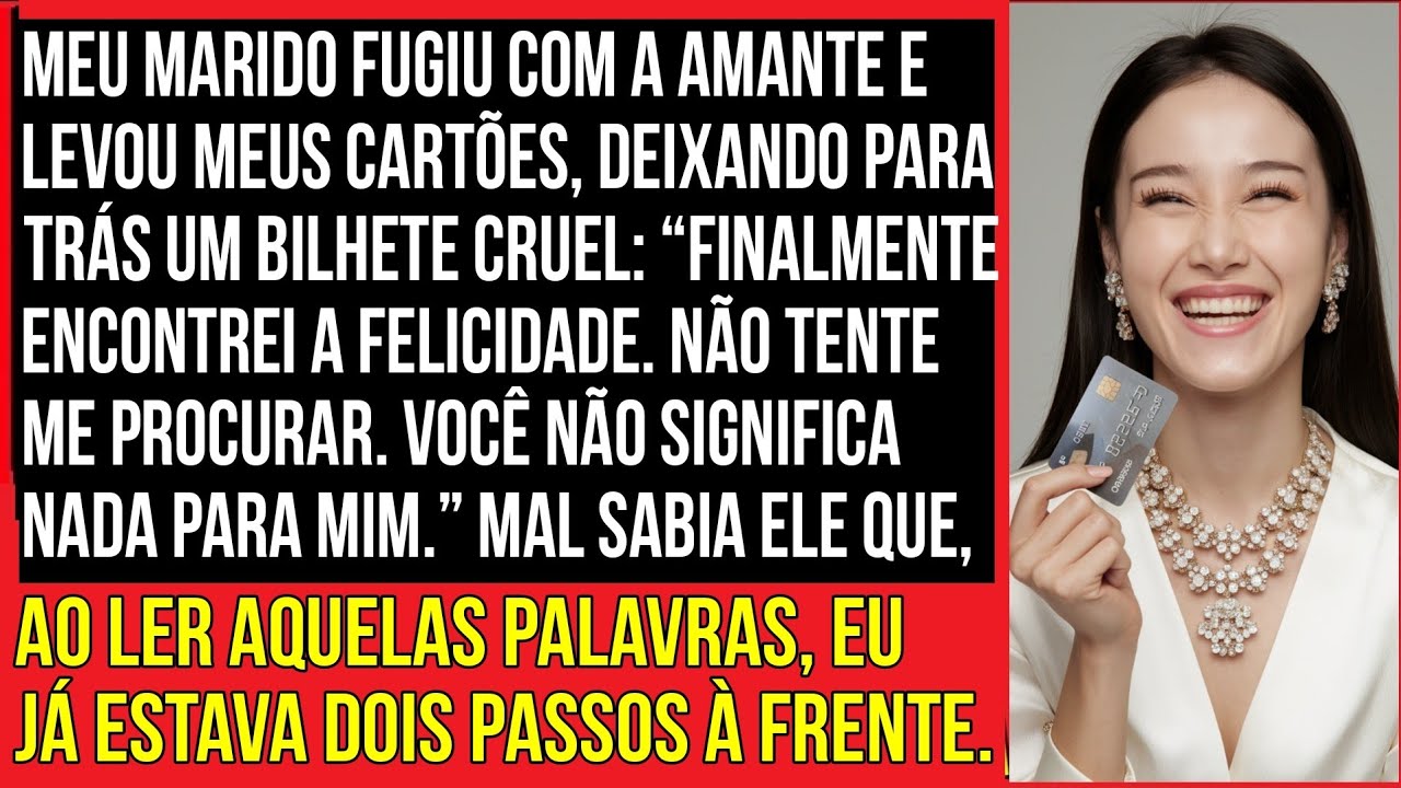 Meu marido fugiu com a amante e meus cartões, sem saber que eu já estava dois passos à frente...