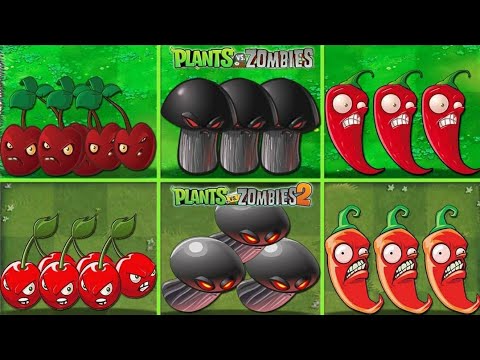 6 BOMB Plants in Pvz 1 vs Pvz 2 - Who Will Win? - Plants Vs Zombies Battlez