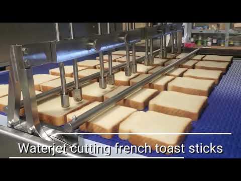 KMT Waterjet | Xilix Conveyor System Cutting French Toast Sticks