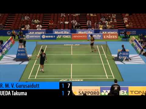 R32 - MS - Ueda Takuma vs Gurusaidutt R. M. V. - 2014 Badminton Japan Open (F G2 13~10)