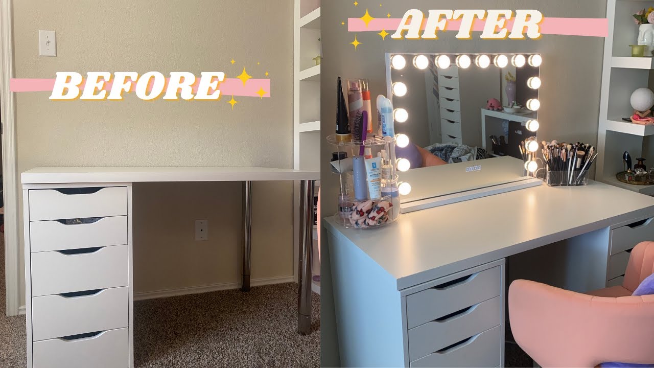 ✨VANITY MAKEOVER (turning my desk into my dream vanity)✨
