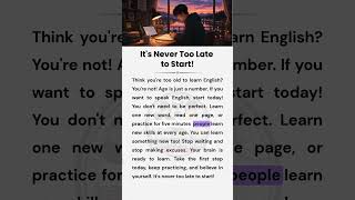 It's Never Too Late to Start✨ | English Reading & Listening Practice | #englishforbeginners #english