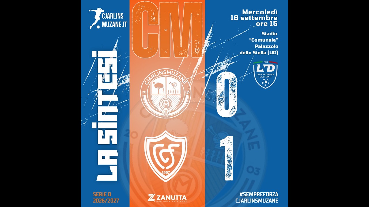 CJARLINS MUZANE-CONEGLIANO 0-1: LA SINTESI DELLA GARA