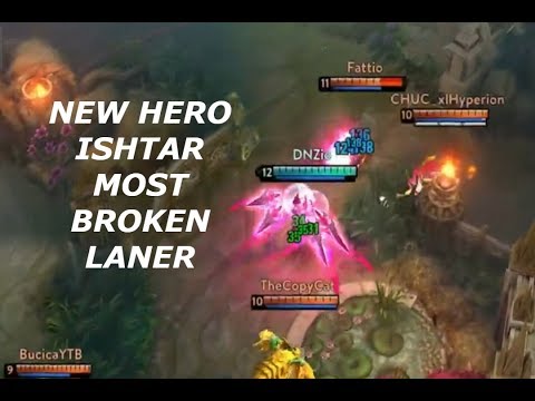 NEW HERO ISHTAR *MOST BROKEN LANER* 19 KILLS! Vainglory 5v5