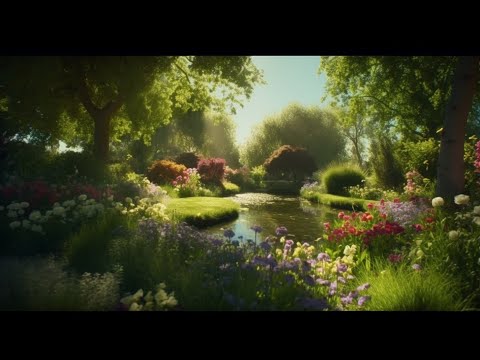 Secret Garden 35 Minutes • Relaxing Ambience with Soft Music, Birds & Fountain ☀️🌿