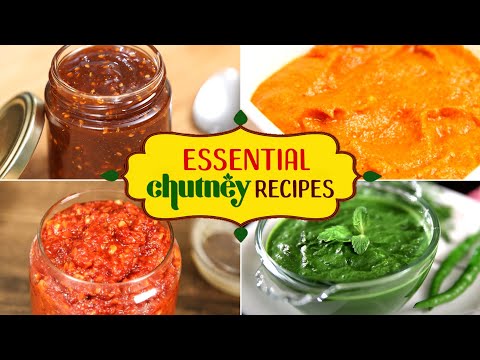4 Must-Have Chutney Recipes | Mint Chutney | Tamarind Chutney | Garlic Chutney | Indian Dips & Sauce