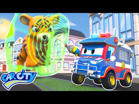 POLICIJSKI AUTO zaustavlja OGROMNE ŽIVOTINJE