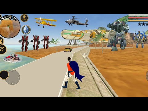 Vegas Crime Simulator (SuperHero Fight Robot Car) Machine Robots Destroy - Android Gameplay HD
