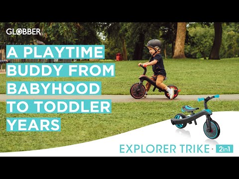 Daugiafunkcinis triratukas Globber Explorer Trike 4in1, raudonas, 632-102 video