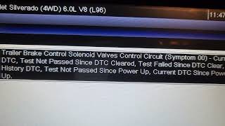 2014 Chevrolet Silverado Service Trailer Brake System Code C1114