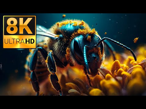 Macro Flowers Nature Honey Bumblebees 🐝🌷 4K HDR 60fps Dolby Vision