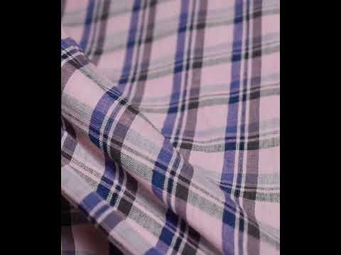 Check Multicolour Cotton Khadi 140 GSM Handwoven Fabric 752 — video