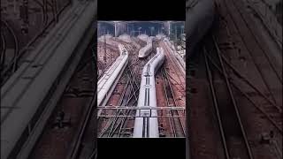 Download lagu Trains Changing Tracks... seems like hitting on each other... #travel #trains #wonder #bullettrains mp3