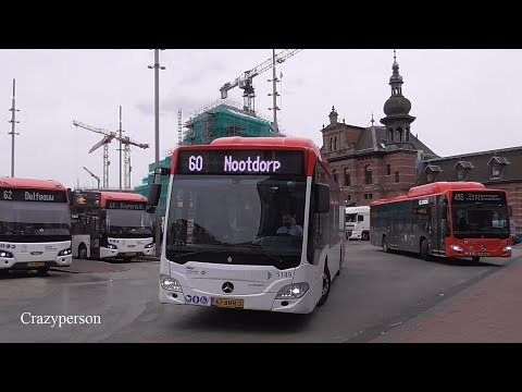Vertrek Veel EBS Bussen op Station Delft in 2020