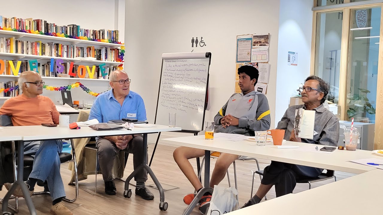 Bimal Guha reading his poems in London.