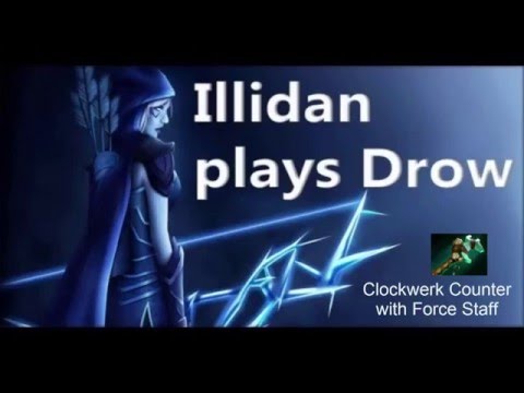 Illidan play Drow Ranger with "Force Staff" to Counter Clockwerk