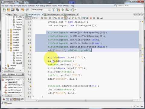 Java Gui Using A Slider Bar