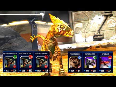 VELOCIRAPTOR GEN 2 3X MAX LEVEL-40 PVP BATTLE AND MODS |JURASSIC WORLD: THE GAME