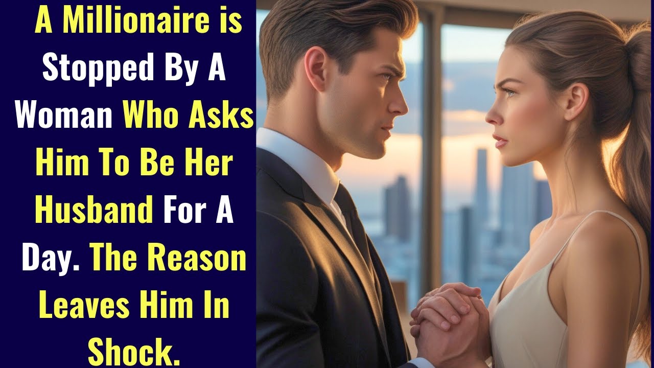WOMAN BEGS MILLIONAIRE TO BE HER HUSBAND FOR A DAY. THE REASON LEAVES HIM IN SHOCK