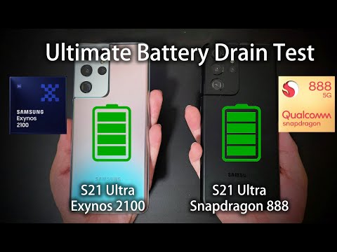 S21 Ultra - Exynos 2100 vs Snapdragon 888 Battery Life Comparison Drain Test | Shocking Results !