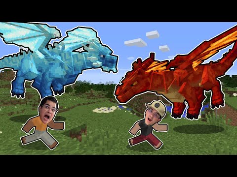 BATALHAMOS COM DRAGÕES DE FOGO E GELO NO MINECRAFT! (perdemos?)