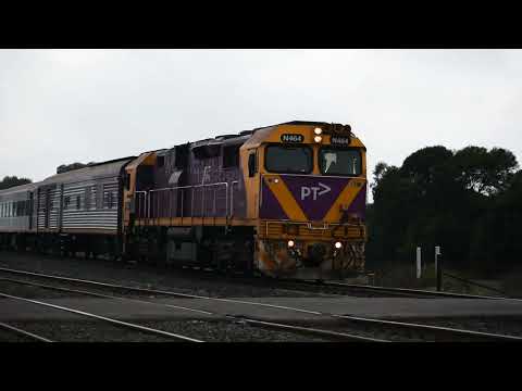 passenger and freight trains on the North East line in Victoria