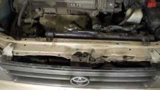 How to open and close bonnet and hood Toyota Corolla. Years 1991 to 2000