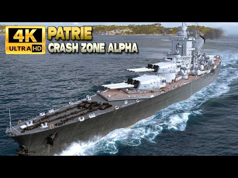 Battleship Patrie: Huge damage on map Crash Zone Alpha - World of Warships