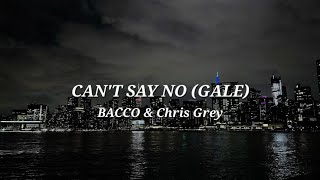 BACCO &amp; Chris Grey - CAN'T SAY NO (GALE) 