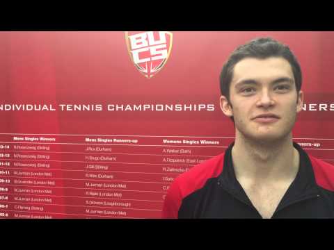 Mark Whitehouse BUCS Men's Individual Singles Tennis Champion 2015