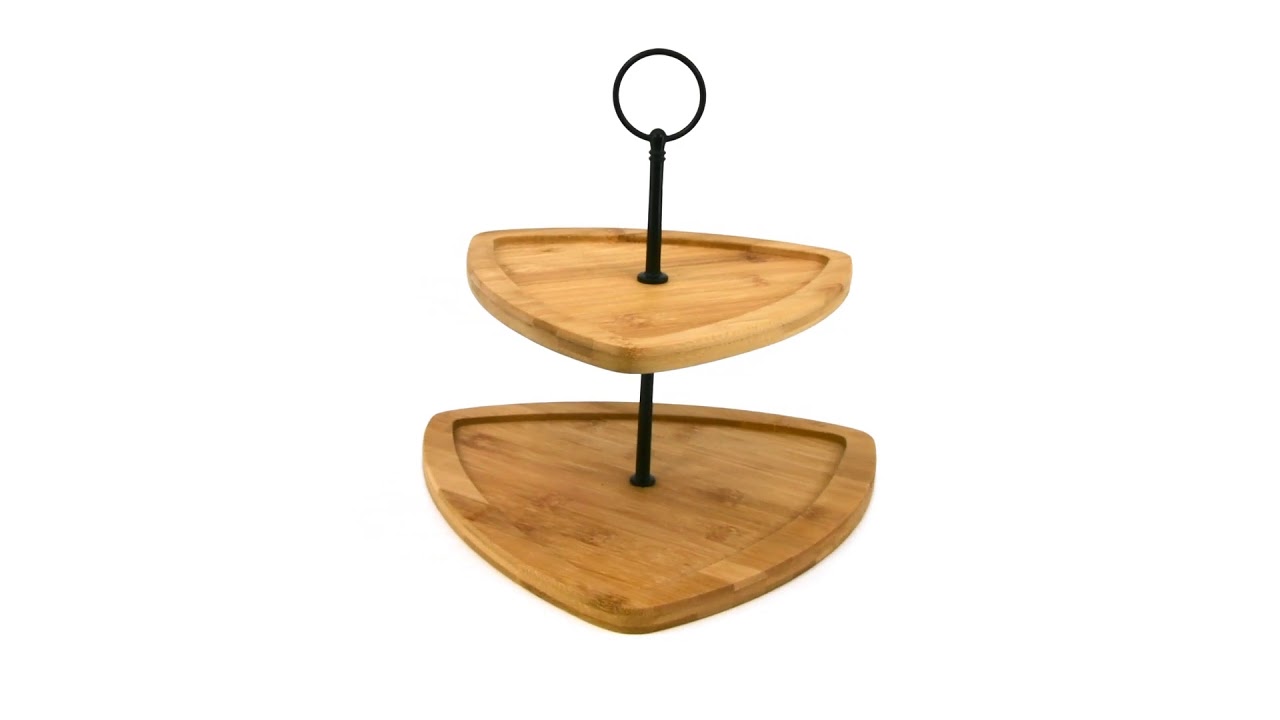 2 Tier Wooden Serving Stand